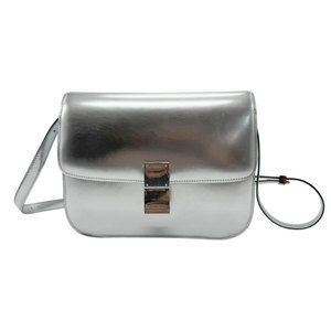 Celine Classic Box Shoulder Bag Leather Silver